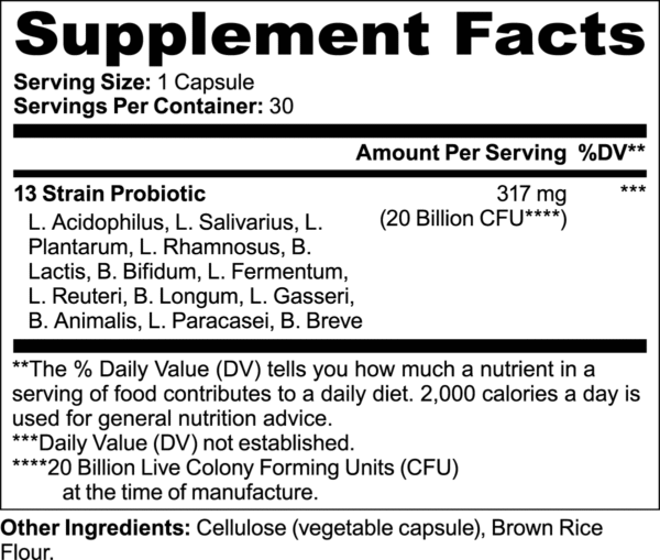 Probiotic 20 Billion – Digestive & Immune Support